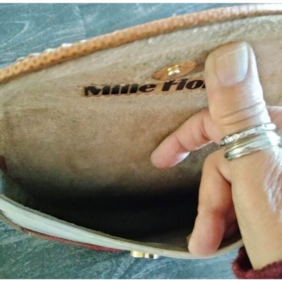 RARE VINTAGE 1980’s “MILLE FIORI” POLYCHROME LEATHER FACE MASK HANDBAG - Picture 5 of 7